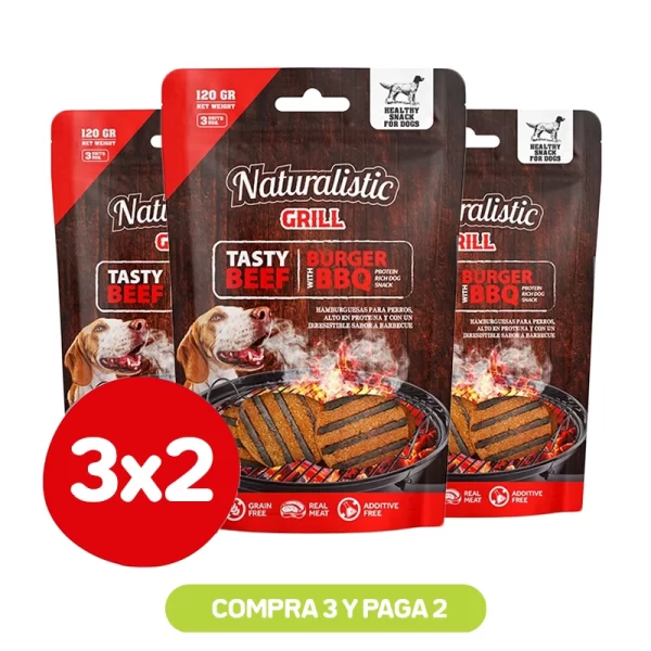 Pack 3x2 Naturalistic Beef Burger BBQ 120 Gr