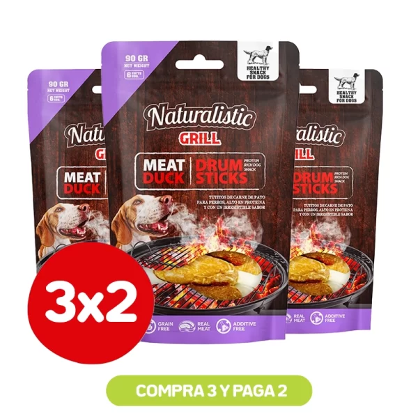 Pack 3x2 Naturalistic Drum Sticks Duck 90 Gr