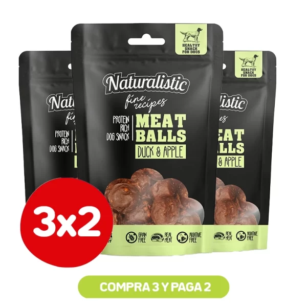 Pack 3x2 Naturalistic Meat Balls Duck & Apple 100 Gr