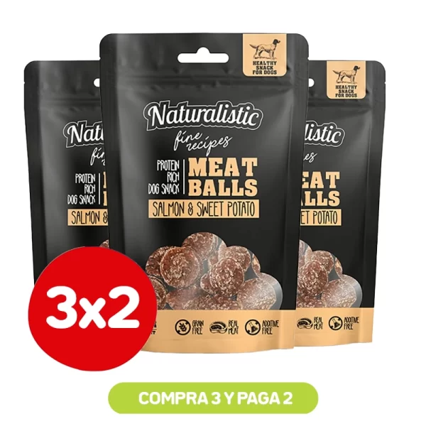 Pack 3x2 Naturalistic Meat Balls Salmon & Sweet Potato 100 Gr