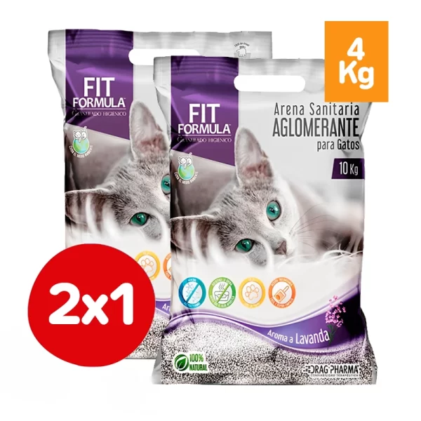 Pack 2x1 Fit Formula Arena aglutinante Lavanda 4 Kg