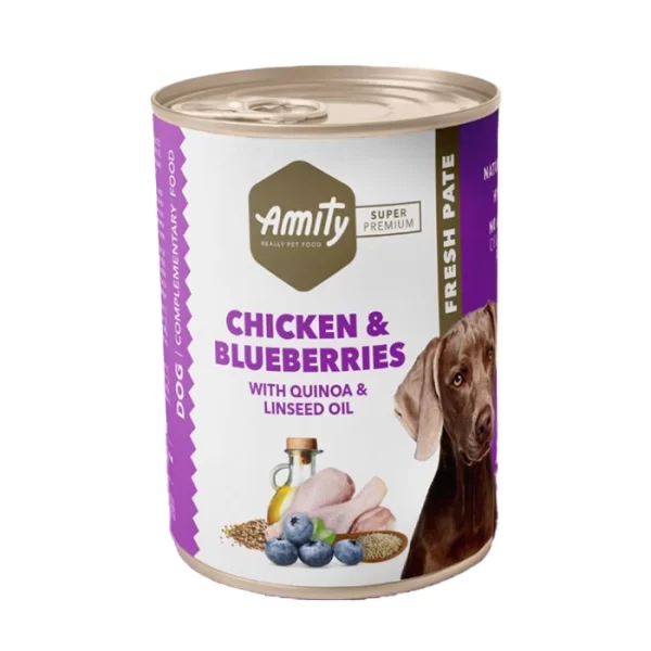 Lata Amity Chicken And Blueberries Para Perro Adulto 400 Gr