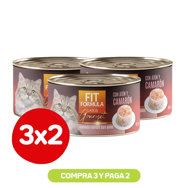 Pack 3x2 Fit Formula Lata para gato con camarón