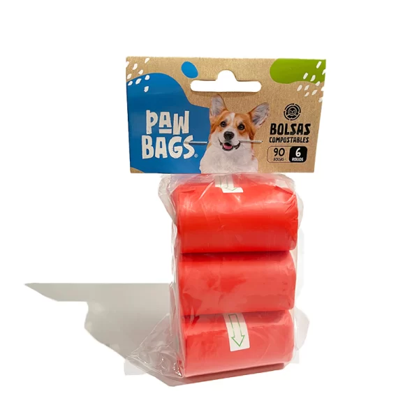 Bolsas de 6 Rollos Compostables (90 bolsas)