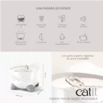 Catit Pixi Fuente Bebedera Acero Inoxidable