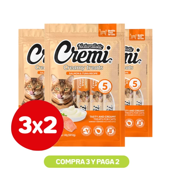 Pack 3x2 Naturalistic Cremi Salmón y Atún 60 Grs