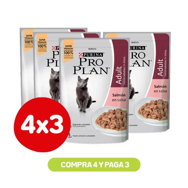 Pack Pro Plan Pouch Alimento Húmedo Gato Salmón 85g