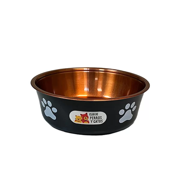 Plato Para Mascota Black & Bronze 