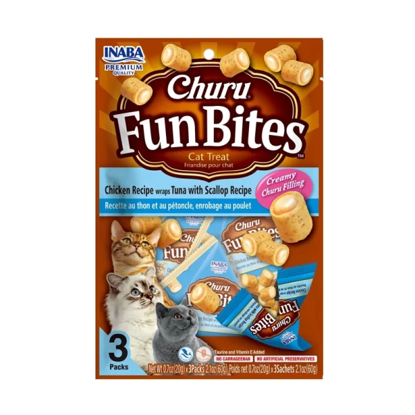 Churu Gato Fun Bites Pollo Atún y Ostión 60 Gr