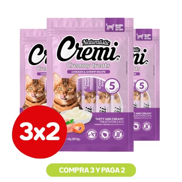 Pack 3x2 Naturalistic Cremi Pollo y Camarón 60 Gr