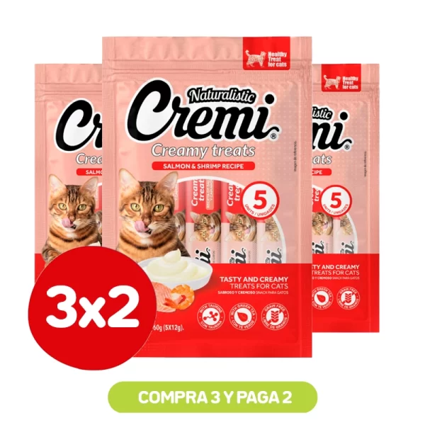 Pack 3x2 Naturalistic Cremi Salmón y Camarón 60 Gr