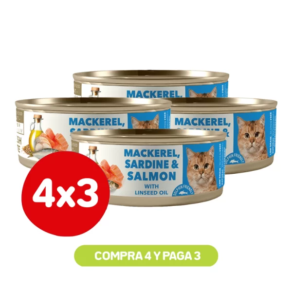 Pack 4x3 Lata Amity Gato Adulto Mackerel 80 GR