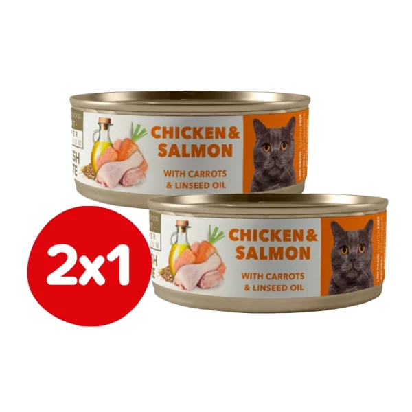 Pack 2x1 Lata Amity Gato Adulto Chicken And Salmon 80 GR