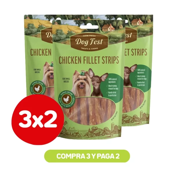 Pack 3x2 Dog Fest Barras de Pollo 55 gr