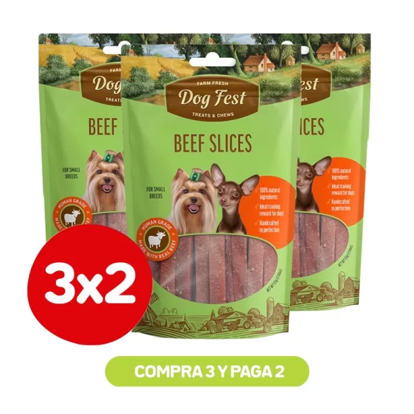 Pack 3x2 Dog Fest Laminas de Carne 55 gr