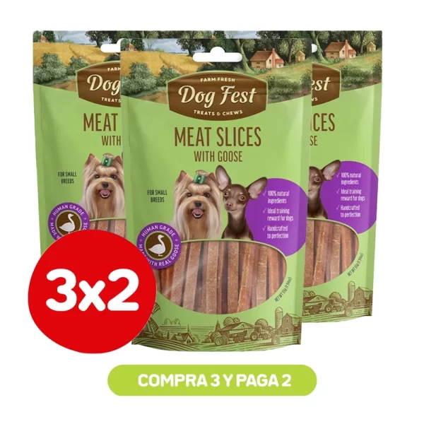 Pack 3x2 Dog Fest Laminas de Carne de Pato y Ganso 55 gr