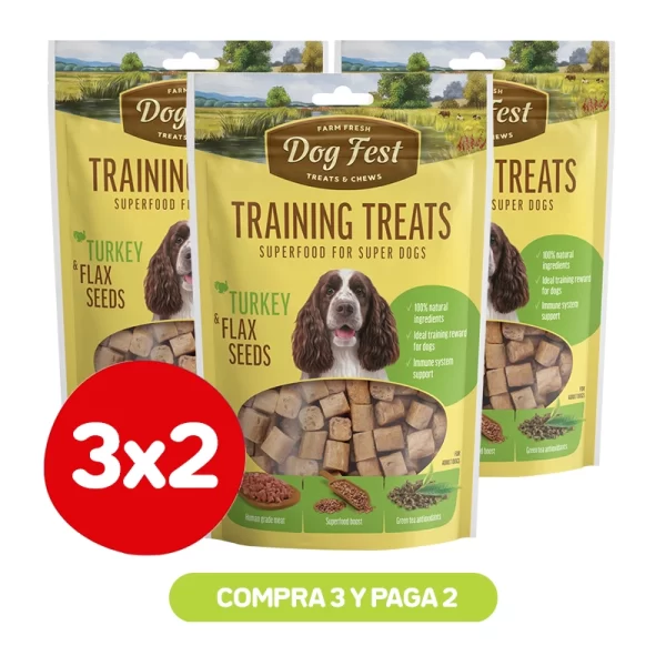 Dog Fest Training Snack Pavo y Semillas de Linaza 90 gr