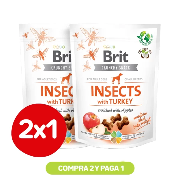 Pack 2x1 Brit Crunchy Snack Insects Turkey 200 Gr