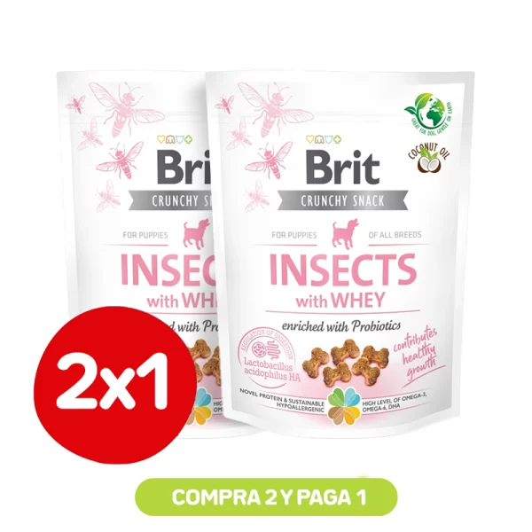 Pack 2x1 Brit Crunchy Snack Insects Whey 200 Gr