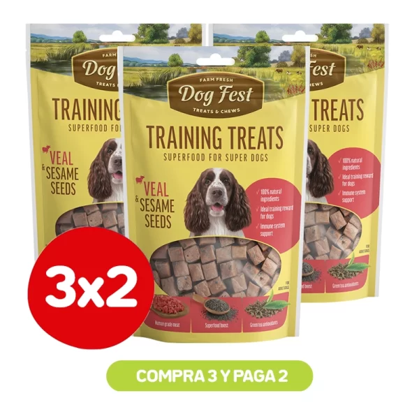 Pack 3x2 Dog Fest Training Snack Ternera y Semillas de Sesamo 90 gr