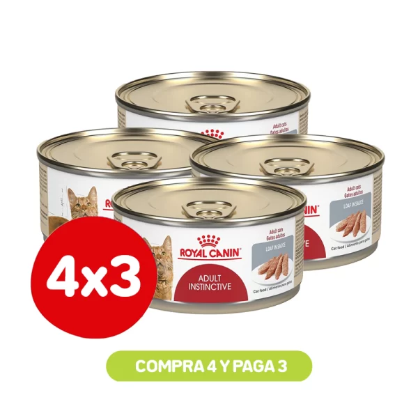 Pack 4x3 Royal Canin Instinctive Adulto Felino Lata 145 Gr