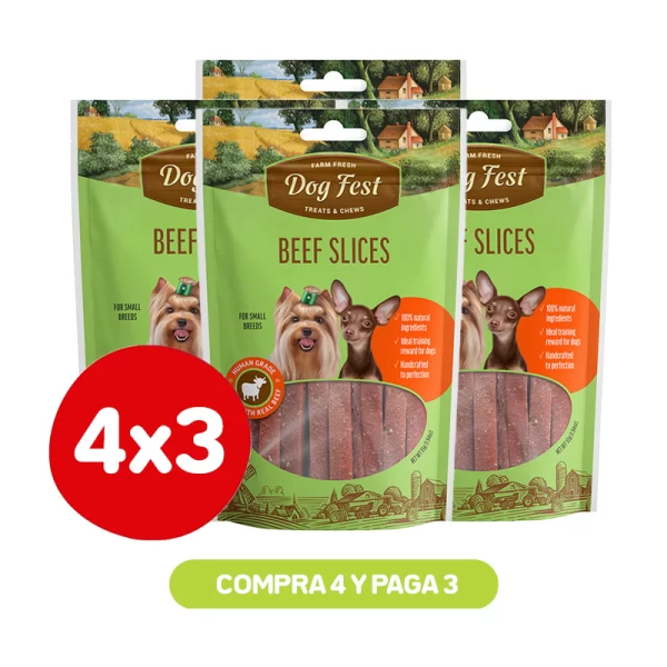 Pack 4x3 Dog Fest Laminas de Carne 55 gr