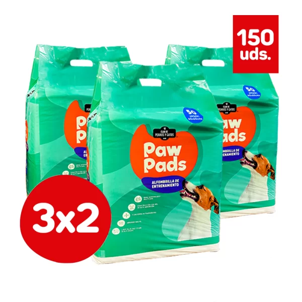 Pack 3x2 Sabanilla o Alfombrilla Paw Pads 150 unidades 60x60 cmdes 60 x 60 cm