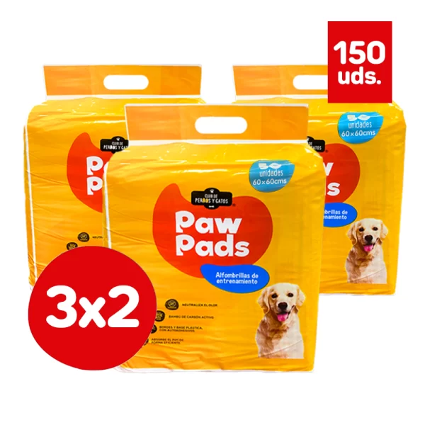 Pack 3x2 Sabanillas Paw Pads 150 unidades 60 x 60 cms