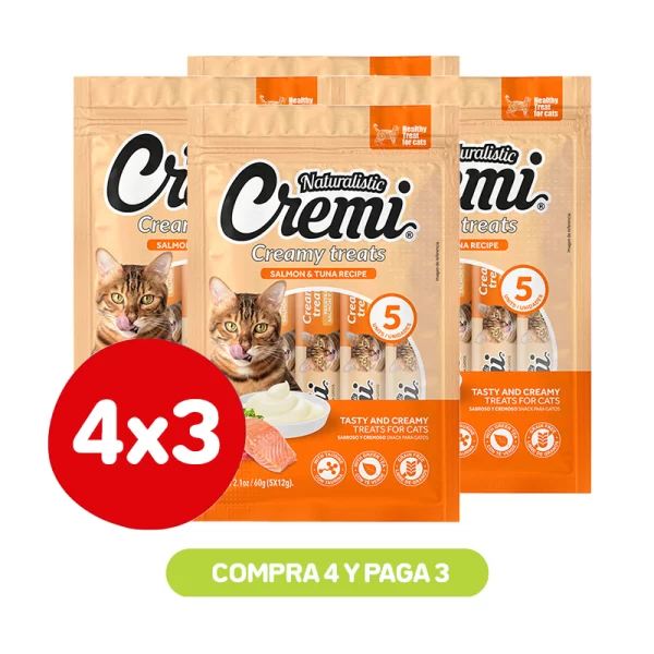 Pack 4x3 Naturalistic Cremi Salmón y Atún 60 Grs