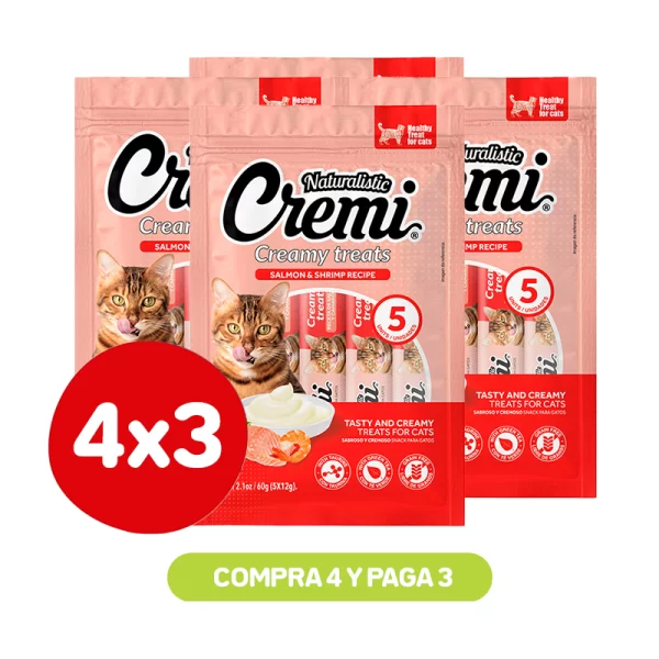 Pack 4x3 Naturalistic Cremi Salmón y Camarón 60 Gr