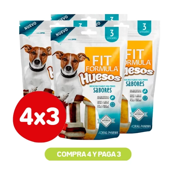 Pack 4x3 Fit Formula Hueso Sabores 3 Unidades