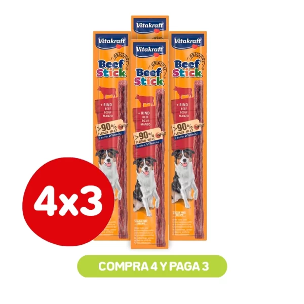 Pack 4x3 Vitakraft Beef Stick Carne/Beef 12 Gr