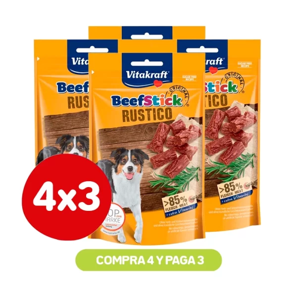 Pack 4x3 Vitakraft Beef Stick Rustico 55 Gr