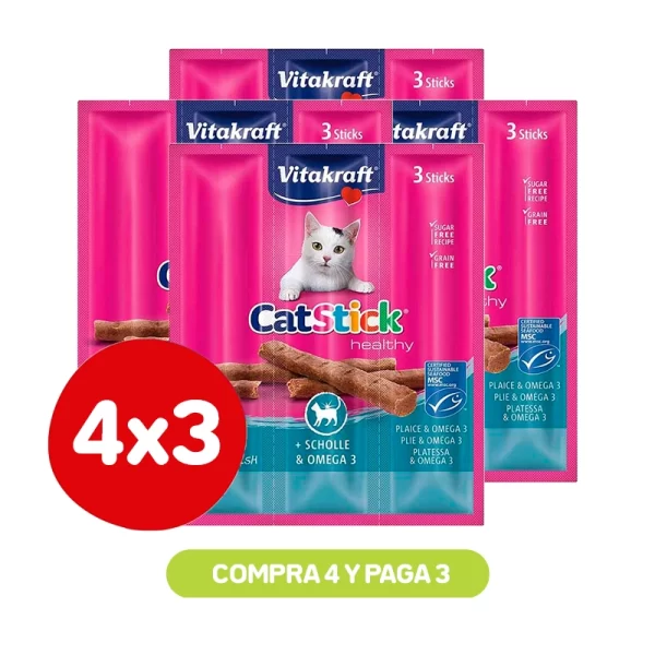 Pack 4x3 Vitakraft Cat Stick Salmon 18 Gr