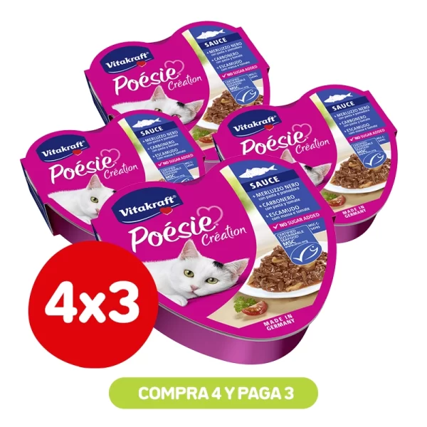 Pack 4x3 Vitakraft Poesie Creation Pescado 85 Gr