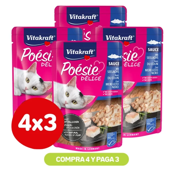 Pack 4x3 Vitakraft Poesie Delice Pescado 85 Gr