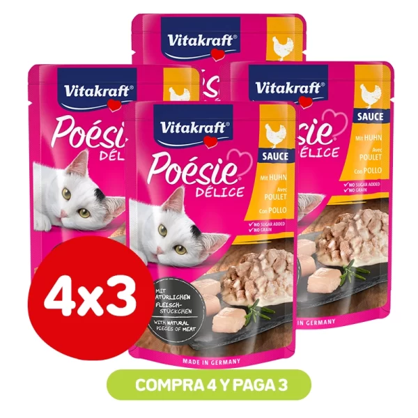 Pack 4x3 Vitakraft Poesie Delice Pollo 85 Gr